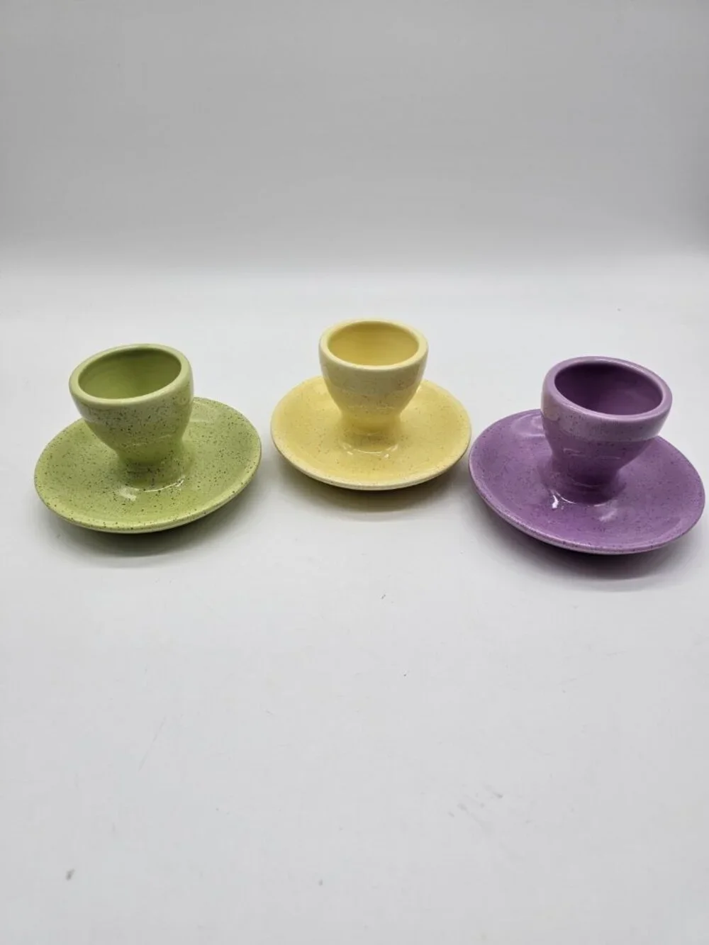 Williams Sonoma Pastel Color Egg Cups Set Of 3 Dishwasher Safe Easter Spring